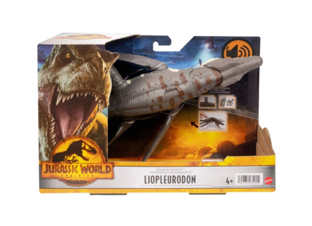 Jurassic World Roar Strikers Medium - Sized Liopleurodon Dinosaur Figure with Sound and Action