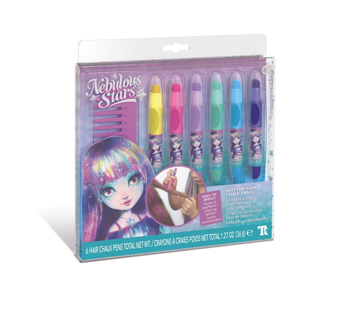 Hot! Nebulous Stars Glitter Hair Chalk Pens Set