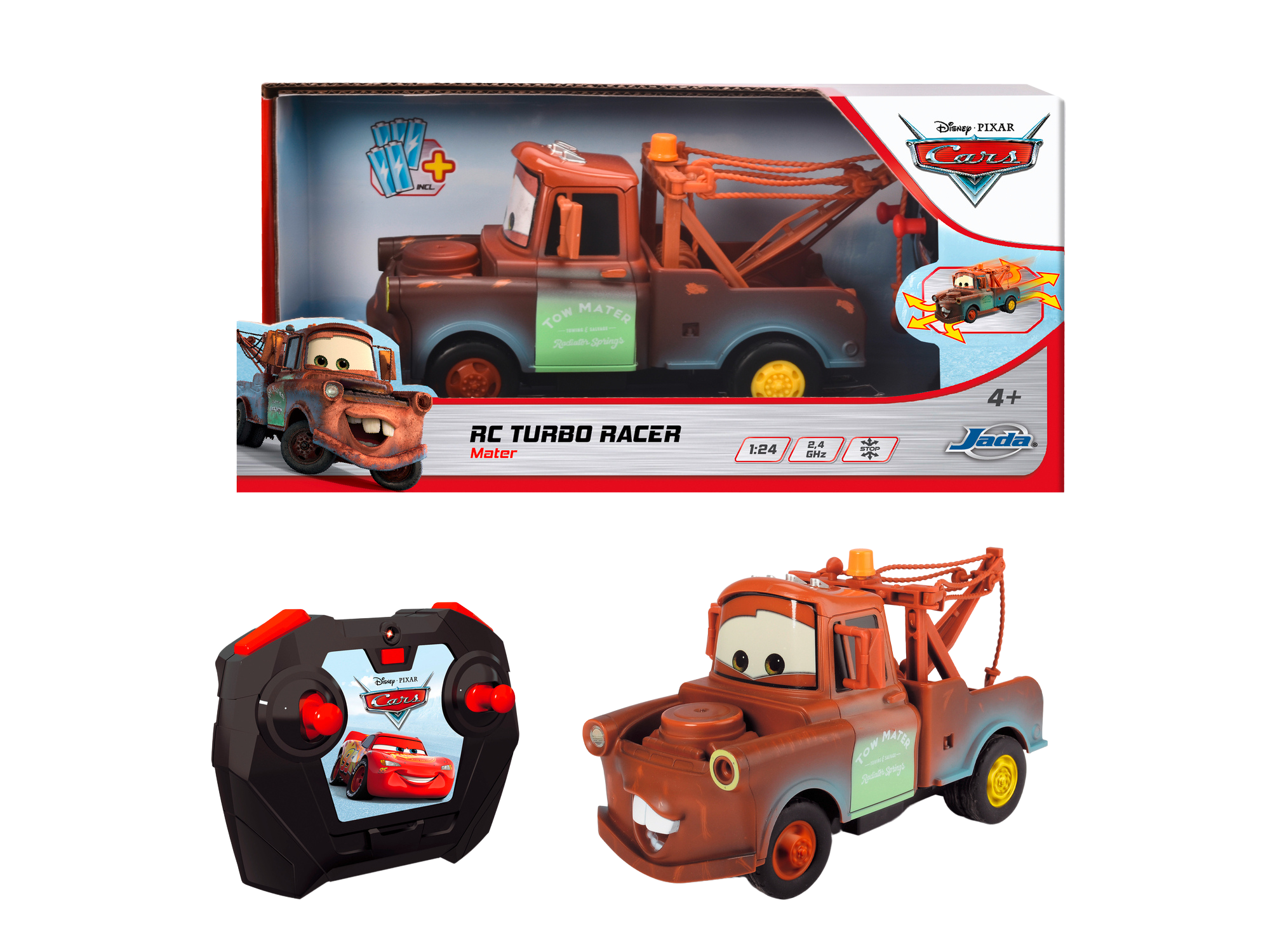 Jada 1:24 RC Turbo Racer Mater from Disney Pixar Cars