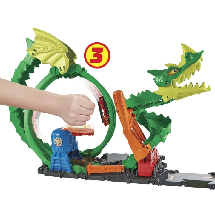 Hot Wheels Dragon Drive Firefight Set - Action - Packed Fun!