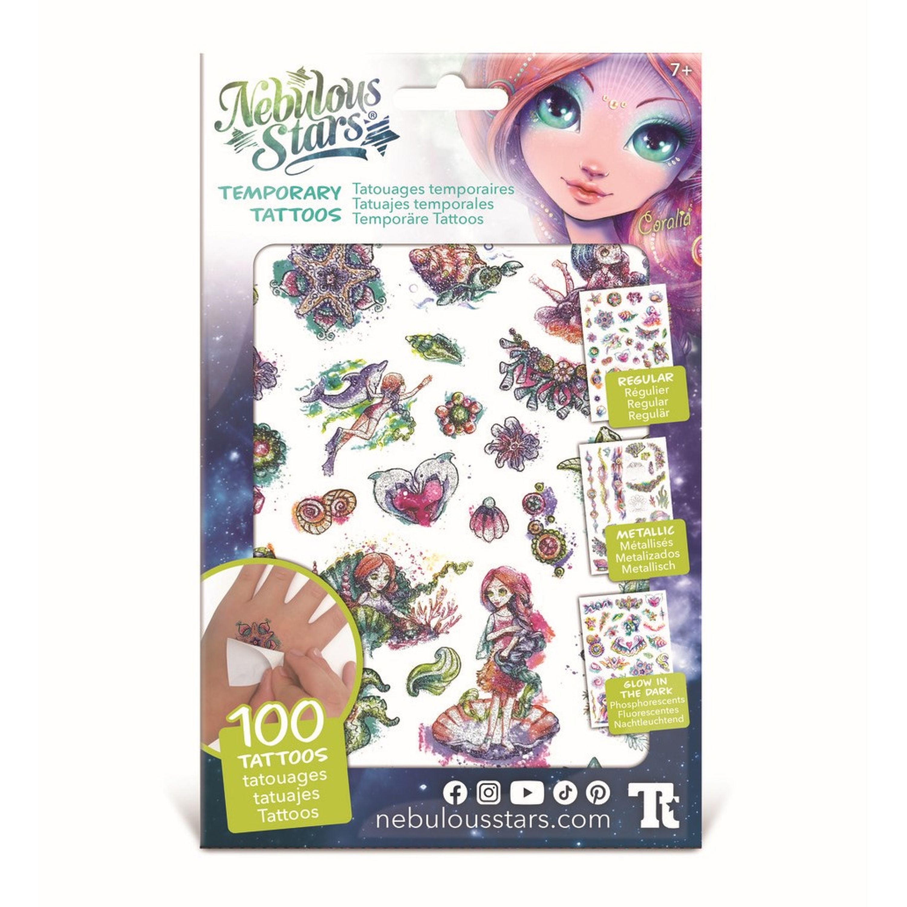 Assorted Styles of Nebulous Stars Temporary Tattoos for Magical Fashion