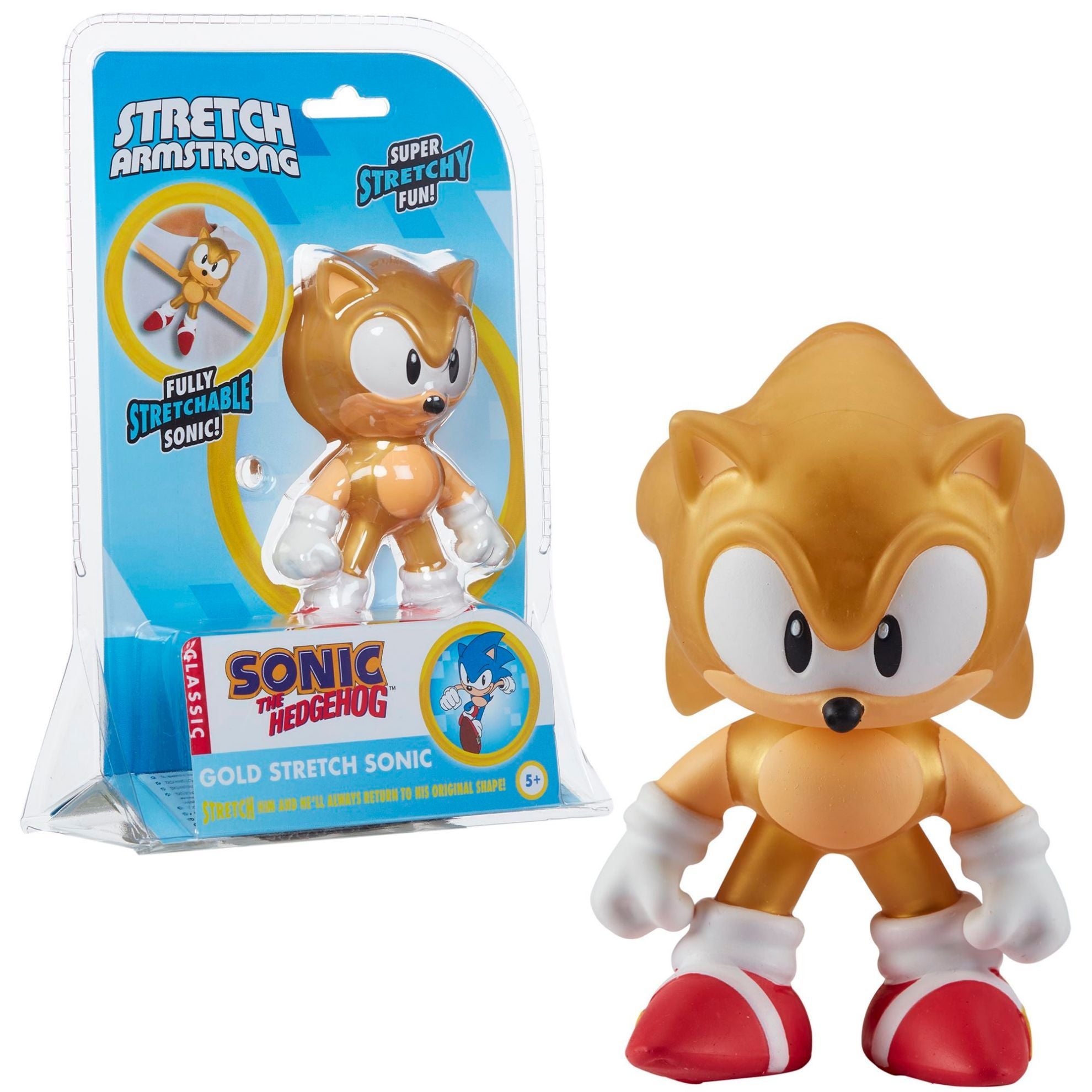 Hot Sale! Stretchable Sonic The Hedgehog Gold Stretch Toys Assortment