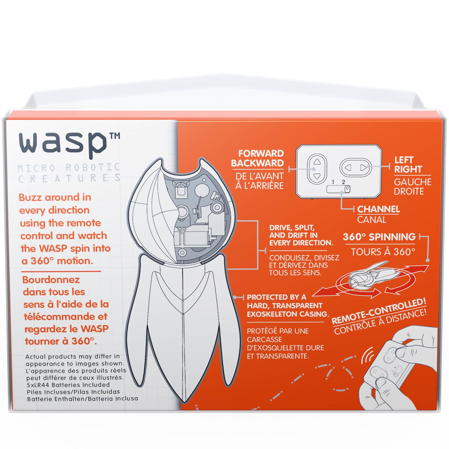 HEXBUG Black Crazy Drifter Wasp - Translucent Robotic Crawler