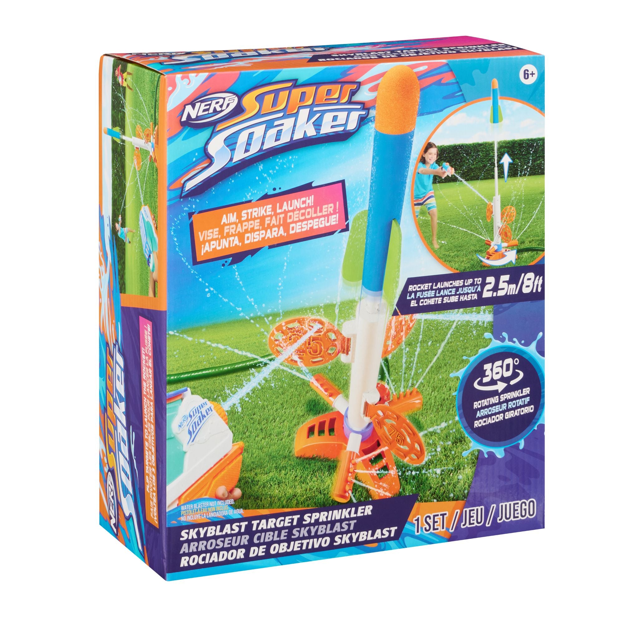 Hot! NERF Super Soaker Skyblast Target Sprinkler Outdoor Game