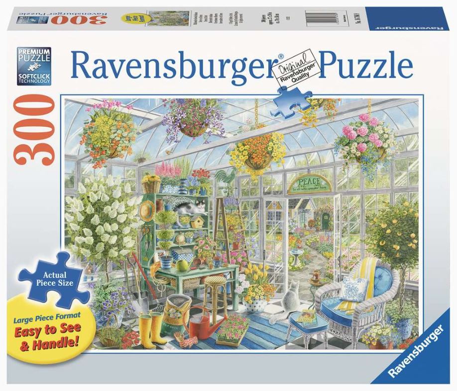 Ravensburger 300-Piece Greenhouse Heaven Jigsaw Puzzle - Ideal for a Relaxing Evening