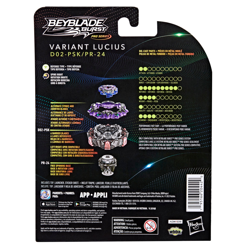 Hot Deal! Beyblade Burst Pro Series Starter Pack - Lucius Defense Type Beyblade Set