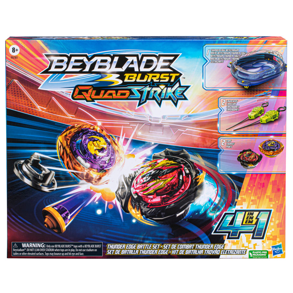 Hot! Beyblade Burst QuadStrike Thunder Edge Battle Set