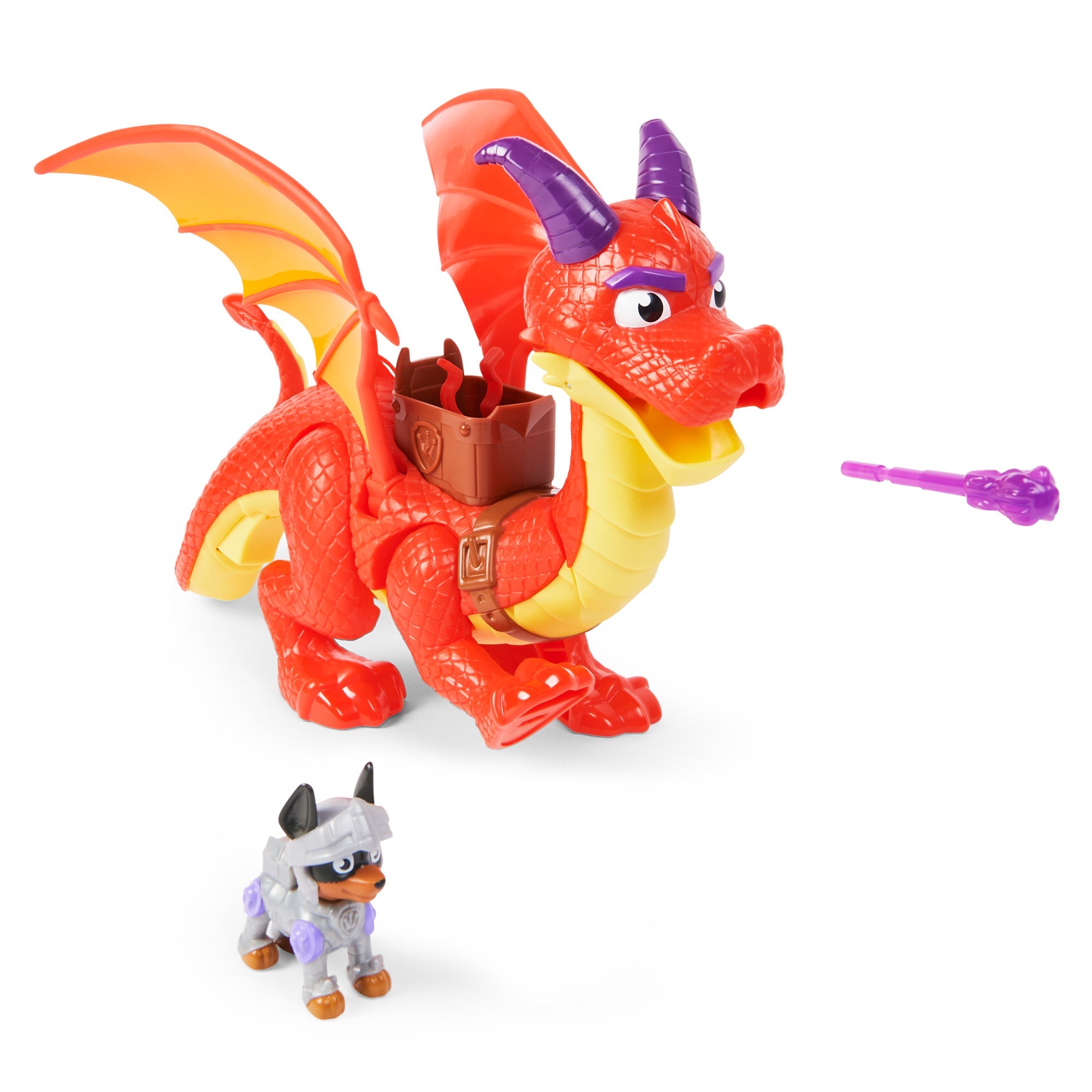 PAW Patrol Rescue Knights: Super - Winged Sparks The Dragon and Exclusive Claw Action Figures