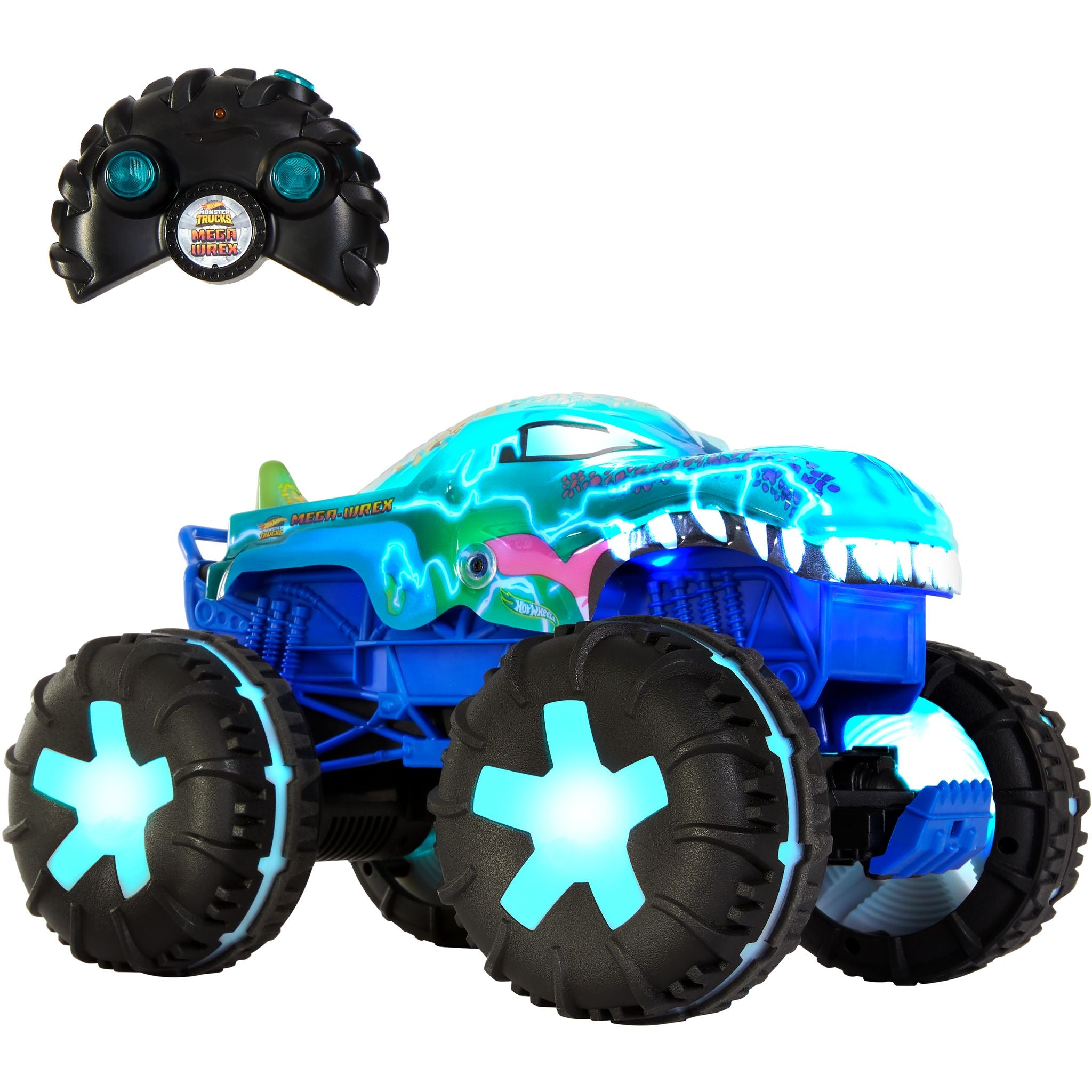 Hot Wheels 1:15 Scale Mega Wrex Alive Remote - Control Monster Truck: 3 Play Modes for Kids