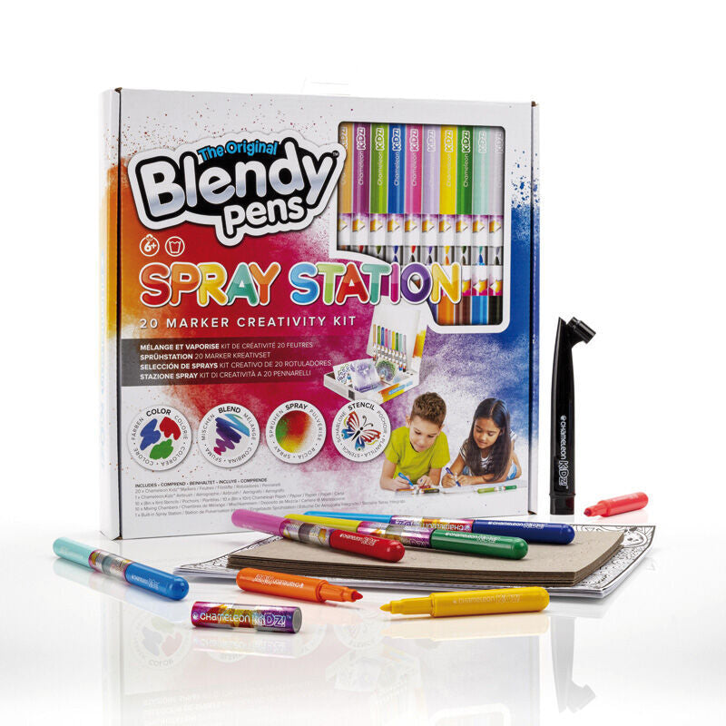 Hot! Chameleon Kidz 20-Marker Creativity Spray Station Kit