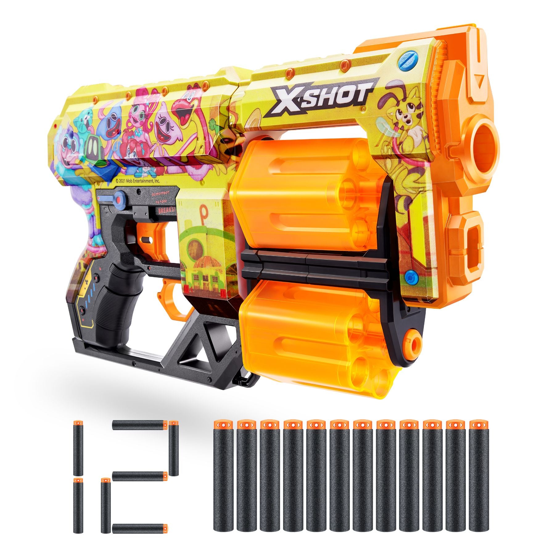 ZURU X Shot Skins Dread - Poppy Playtime Themed Blaster with 12 - Dart Capacity