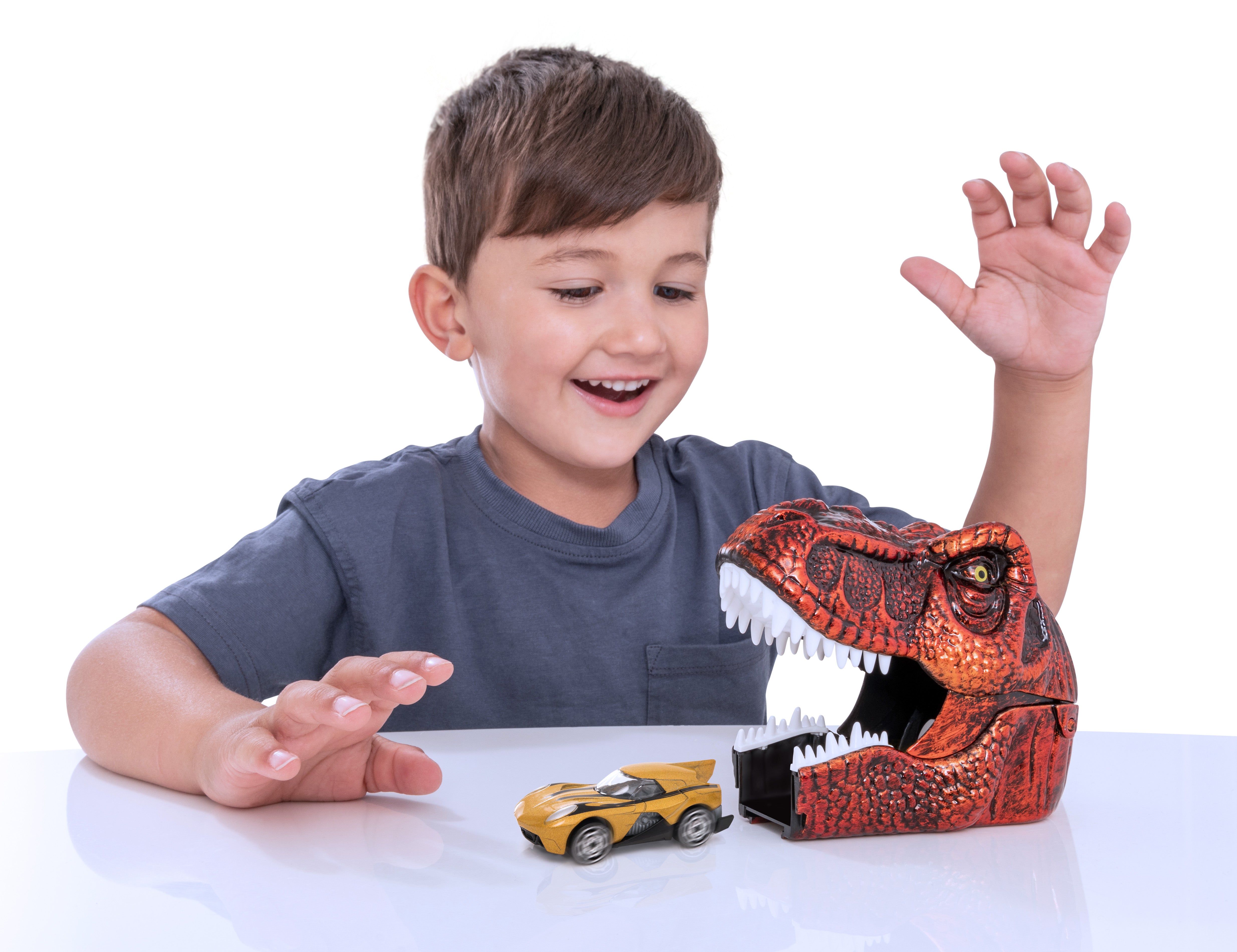Hot Sale! Teamsterz Dinosaur Car Launcher with Assorted Die - cast Vehicles
