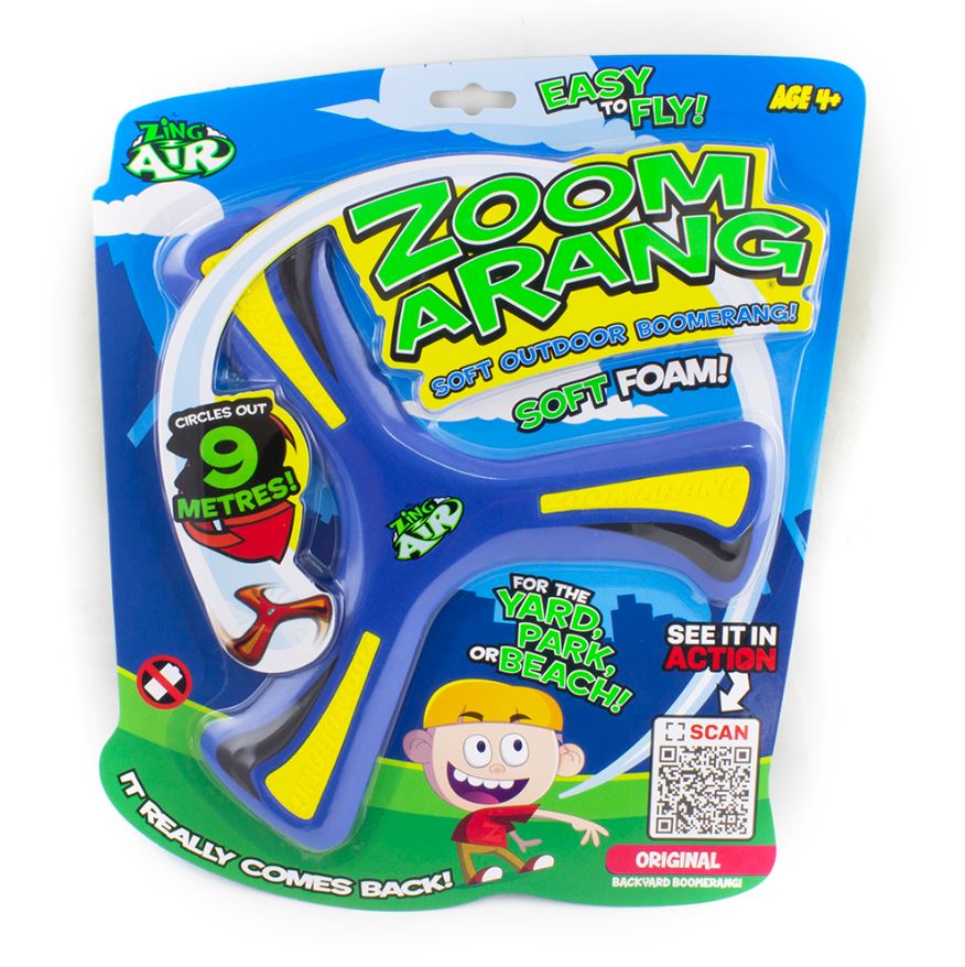 Zing Air Zoomarang - Ideal Beginner Backyard Boomerang with Great Hovering Action