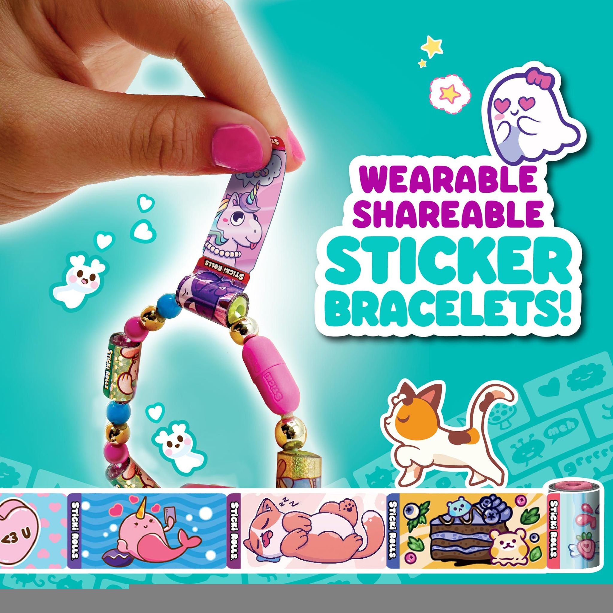 Single Pack of Sticki Rolls Sticki Bands: Wearable, Shareable Sticker Bracelets