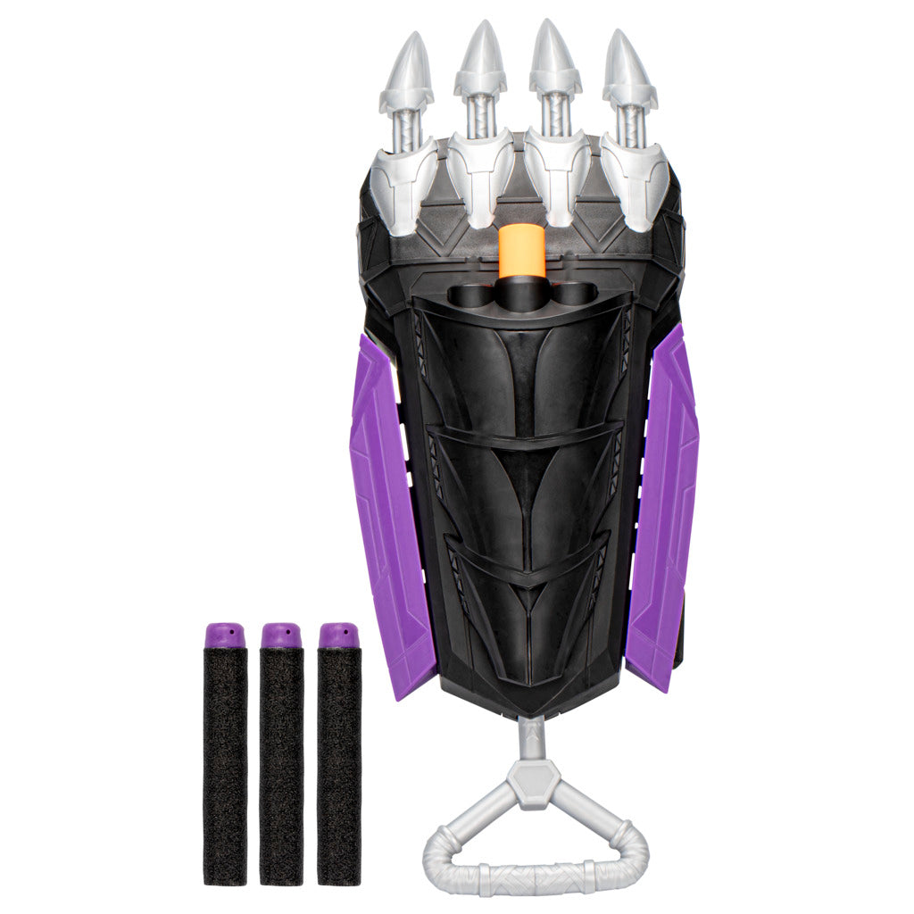 Hot! Marvel Mech Strike Mechasaurs Black Panther Sabre Claw Nerf Blaster