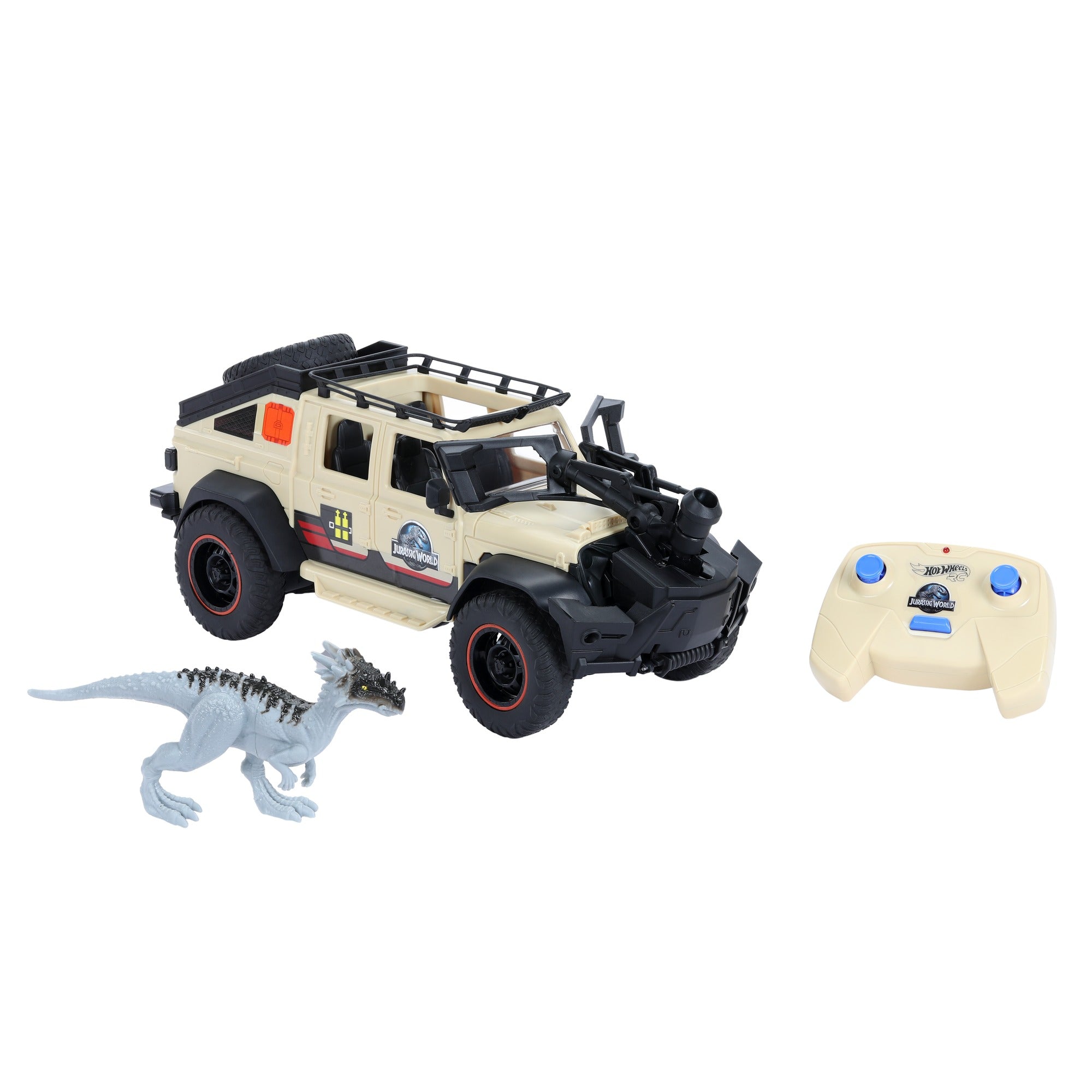 Matchbox Jurassic World Dominion 1:18 Scale Remote - Controlled Jeep Gladiator with Dino Figure
