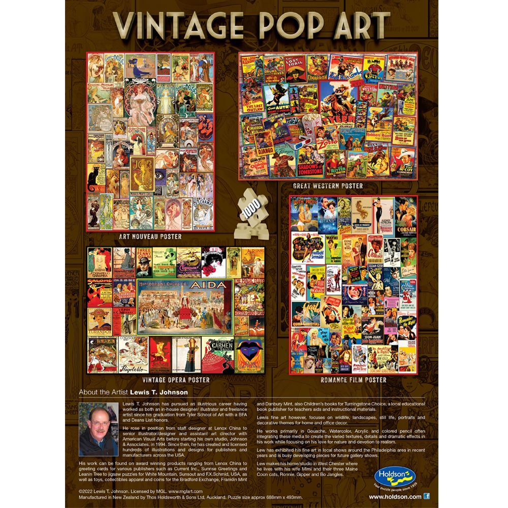 Hot! Holdsons 1000-Piece Vintage Pop Art Opera Poster Puzzle