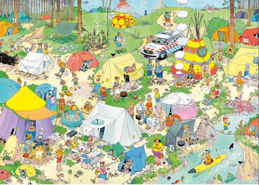 VAN HAASTEREN 1000-Piece Jigsaw Puzzle - Camping in the Forest, Great for Family Fun