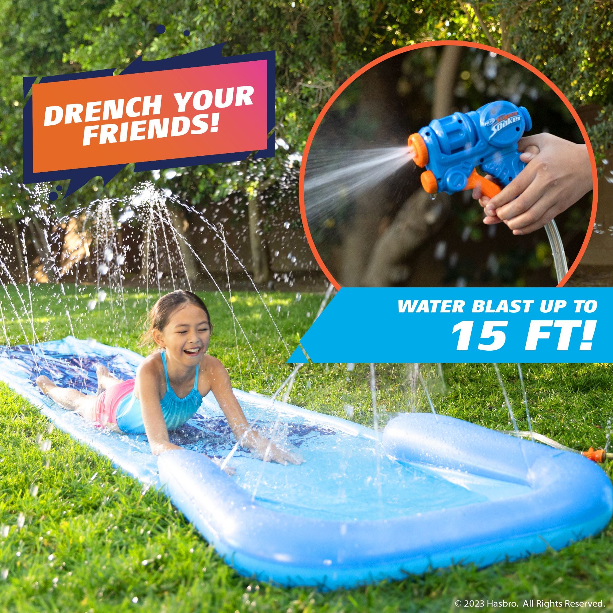 Hot Sale! WowWee's NERF Super Soaker Interactive 16ft Water Slide - Blast Slider for Kids 5 - 12
