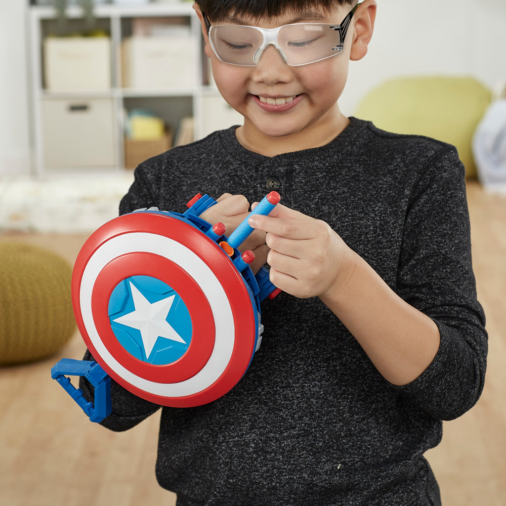 Hot! Marvel Mech Strike Mechasaurs Captain America Redwing Nerf Blaster Toy for Kids