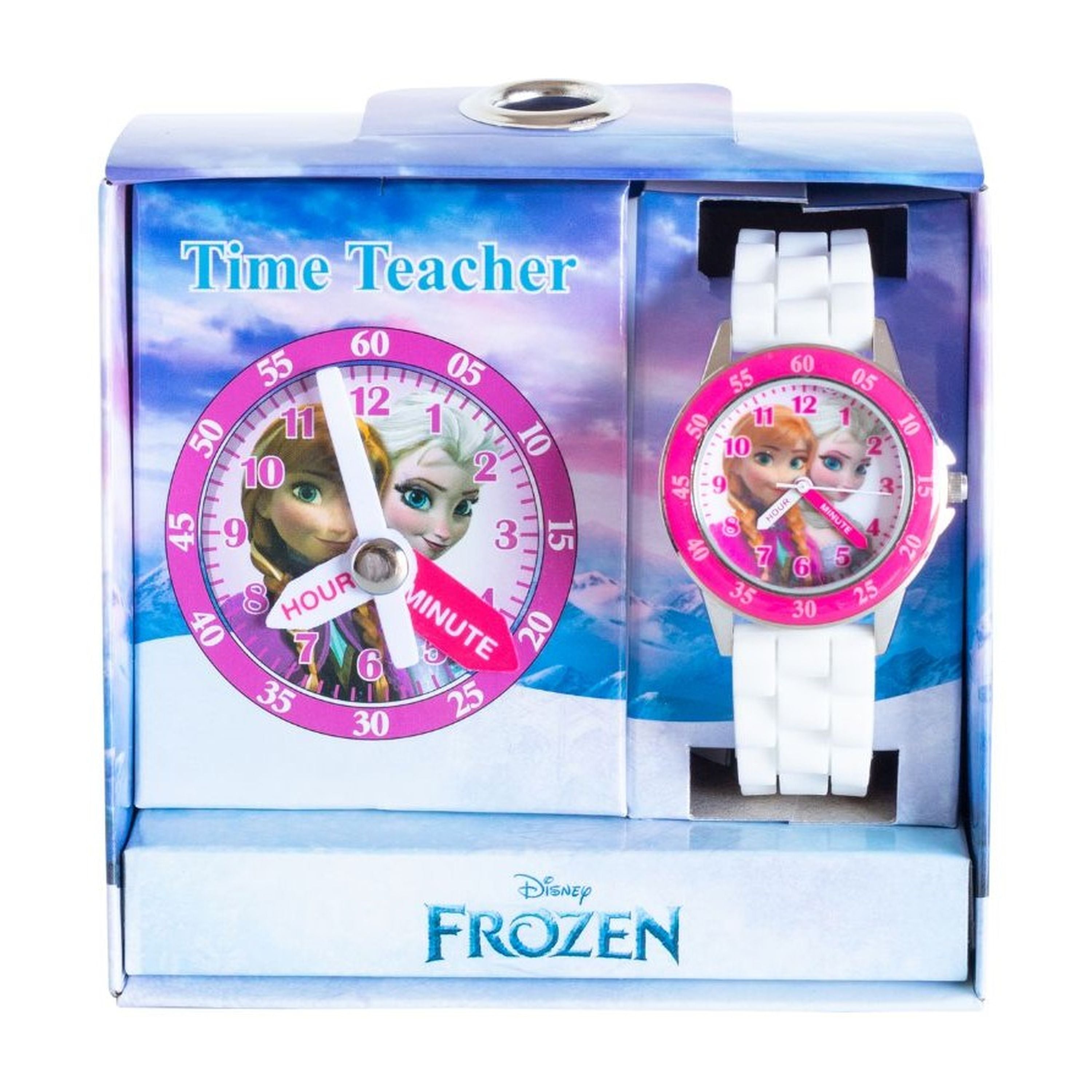 Hot Sale! Officially Licensed Frozen Pink/White Stainless Steel Time Teacher Kids' Watches