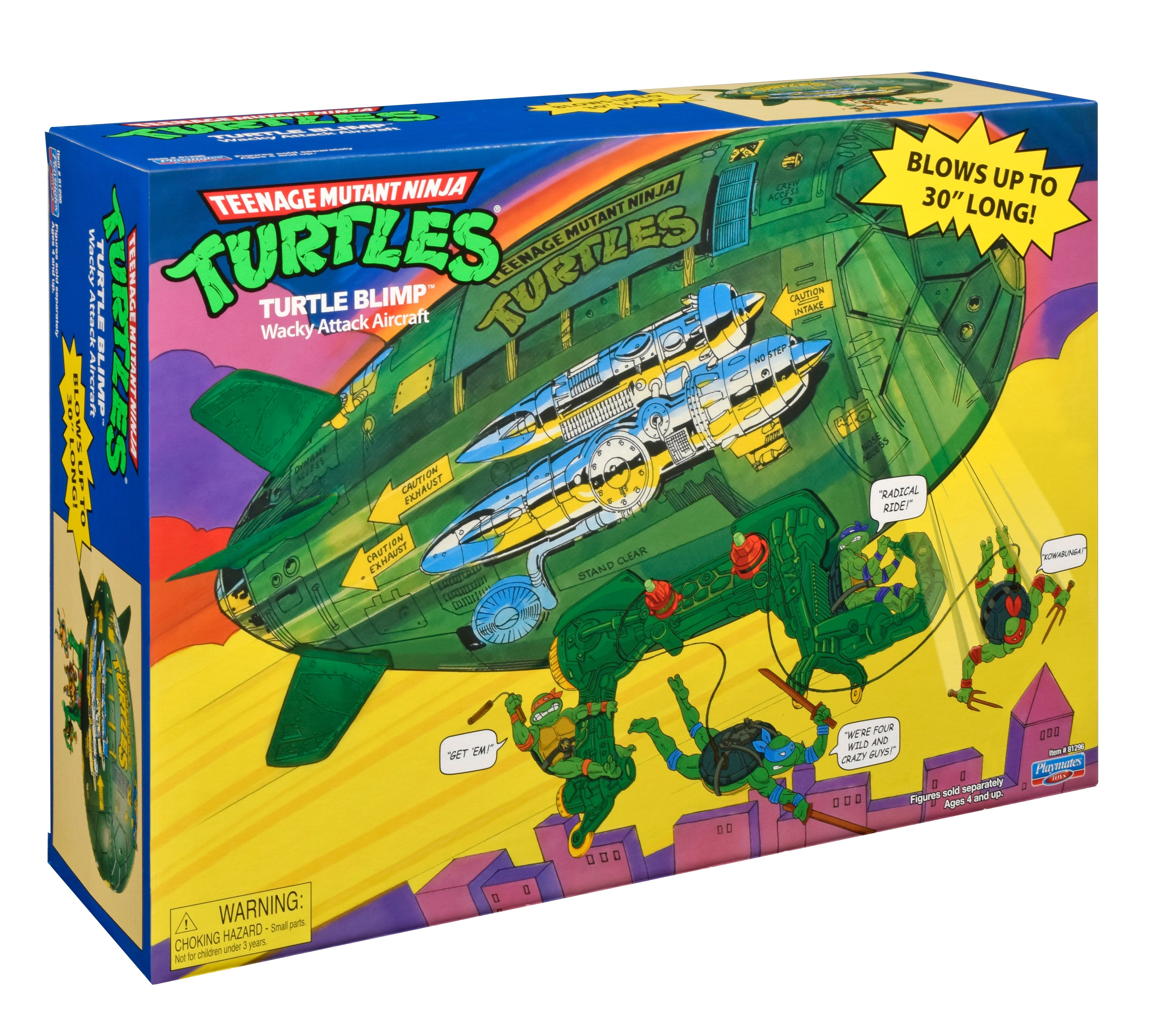 Hot Deal! Playmates 3.75” Scale Teenage Mutant Ninja Turtles Wacky Attack Turtle Blimp Aircraft Toy