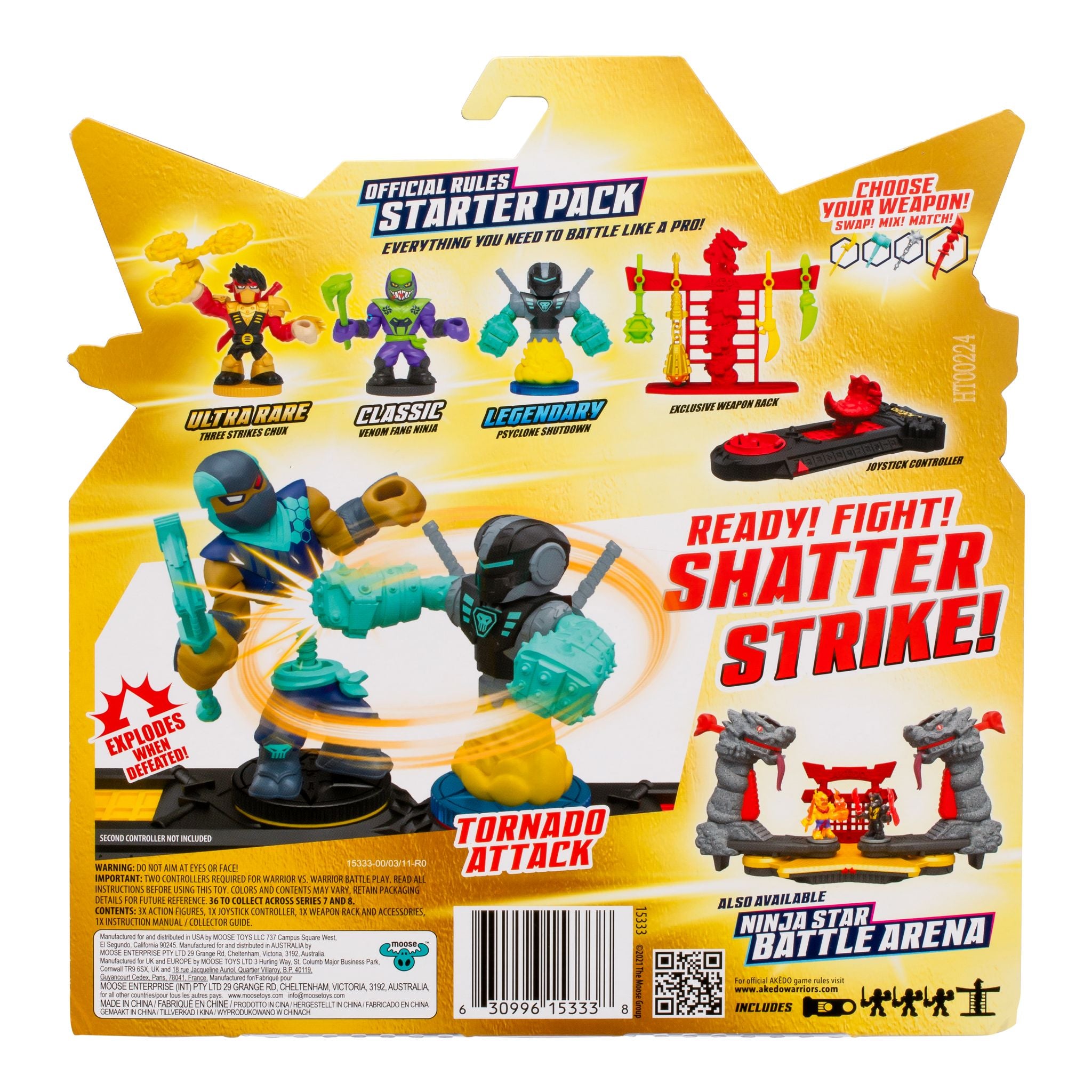 Hot Sale! Akedo S7 Ninja Fury Three Strike Chux Starter Pack for Kids' Epic Battles