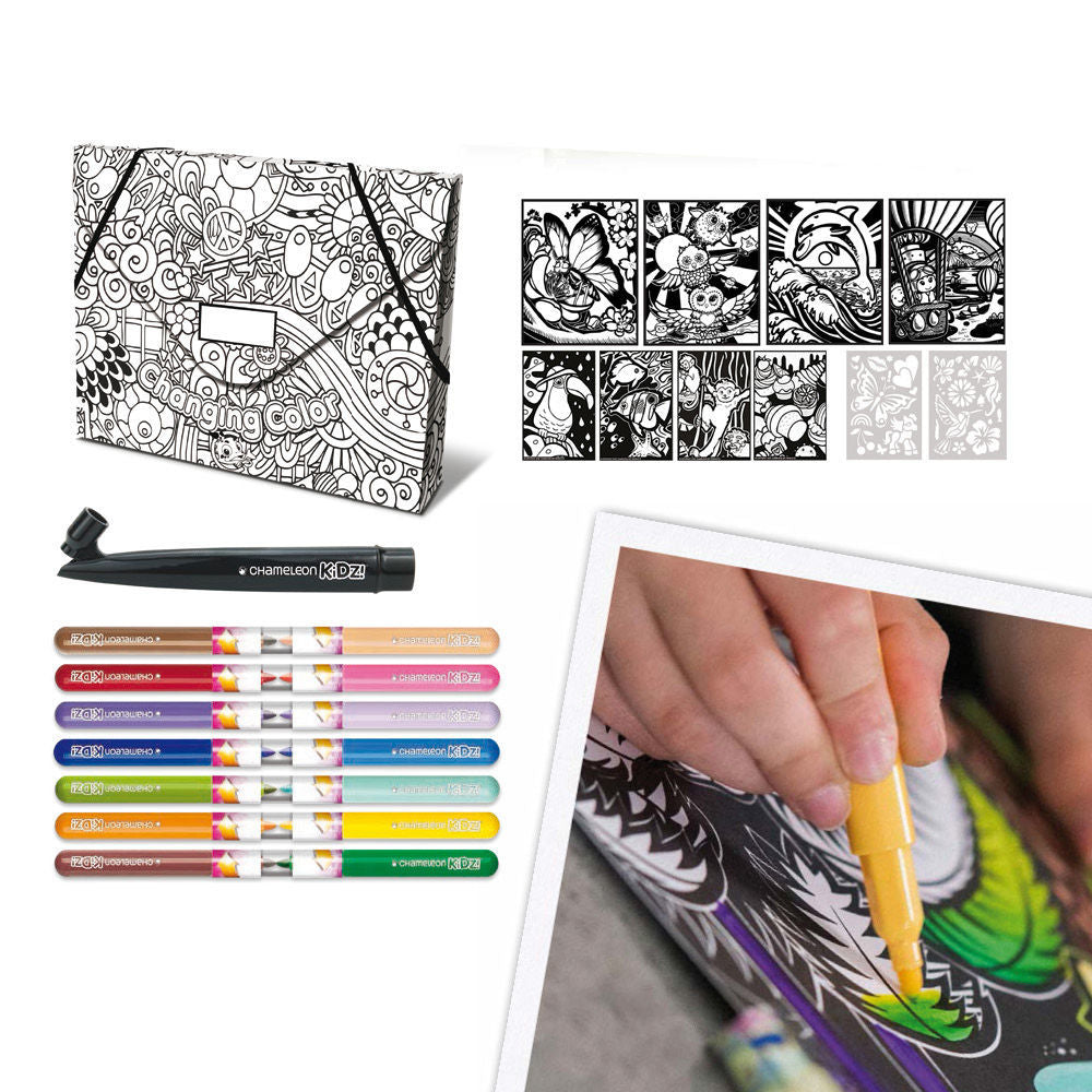 14-Piece Chameleon Kidz Art Portfolio Kit with Blendable Markers