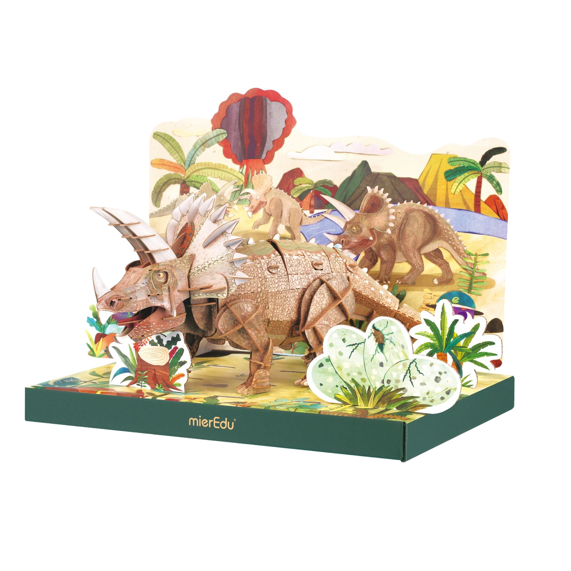 MierEdu 3D Adjustable Triceratops Puzzle - Ideal for Learning