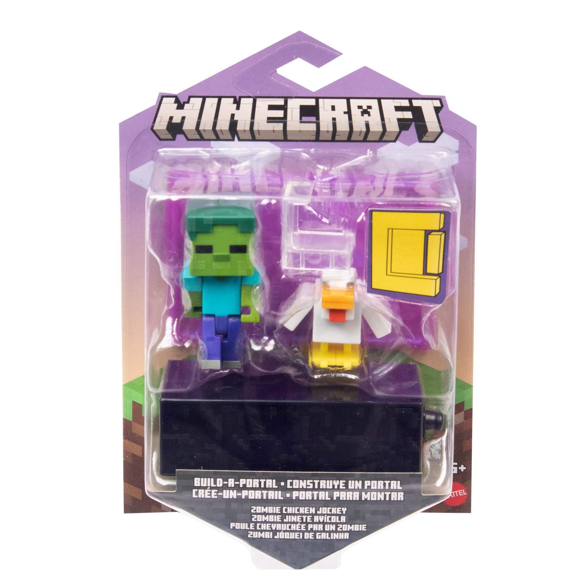 Hot! Minecraft 3.25 - inch Zombie Chicken Jockey Build - A - Portal Figure