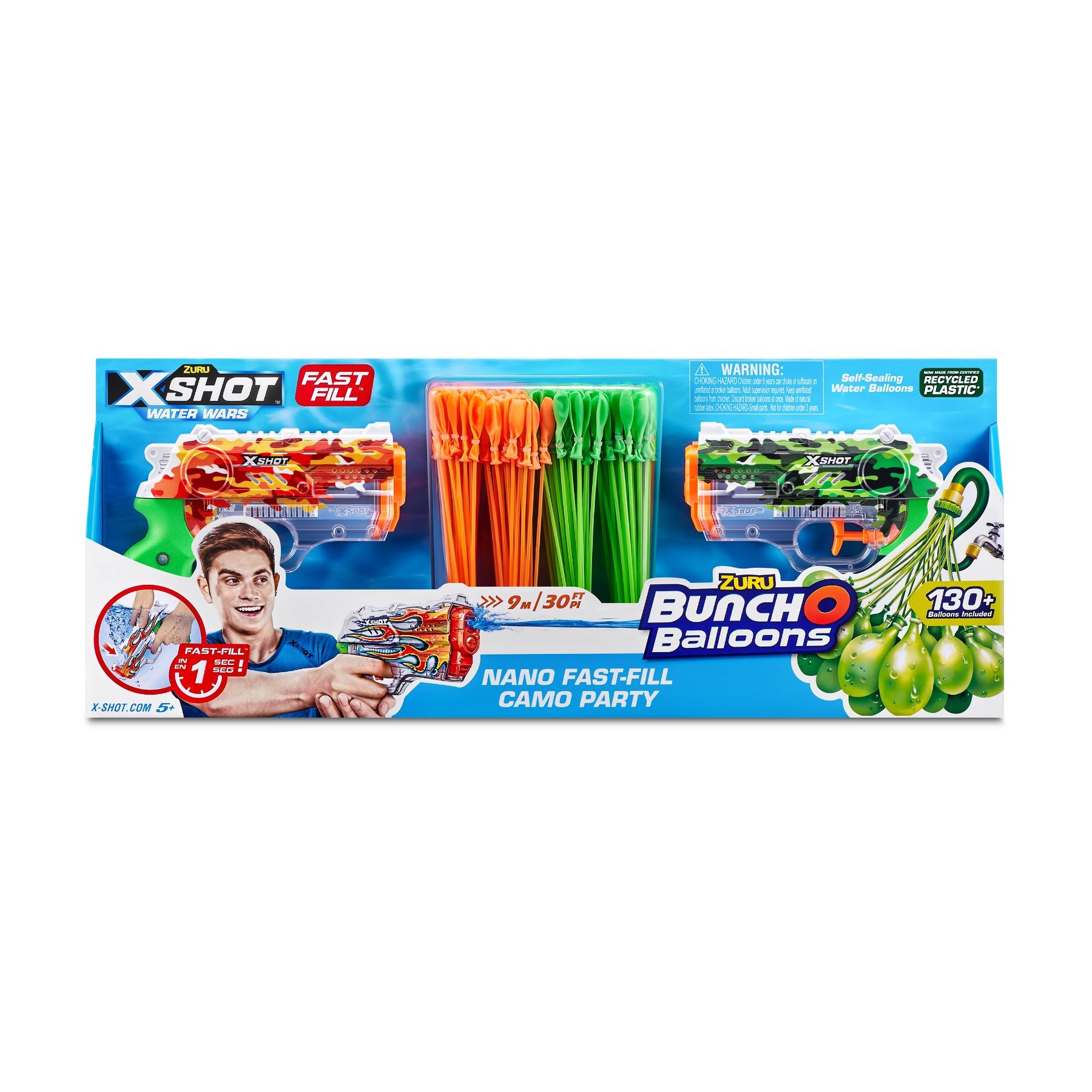 Hot Deal! ZURU X Shot Nano Fast Fill Camo Water Wars Party Set