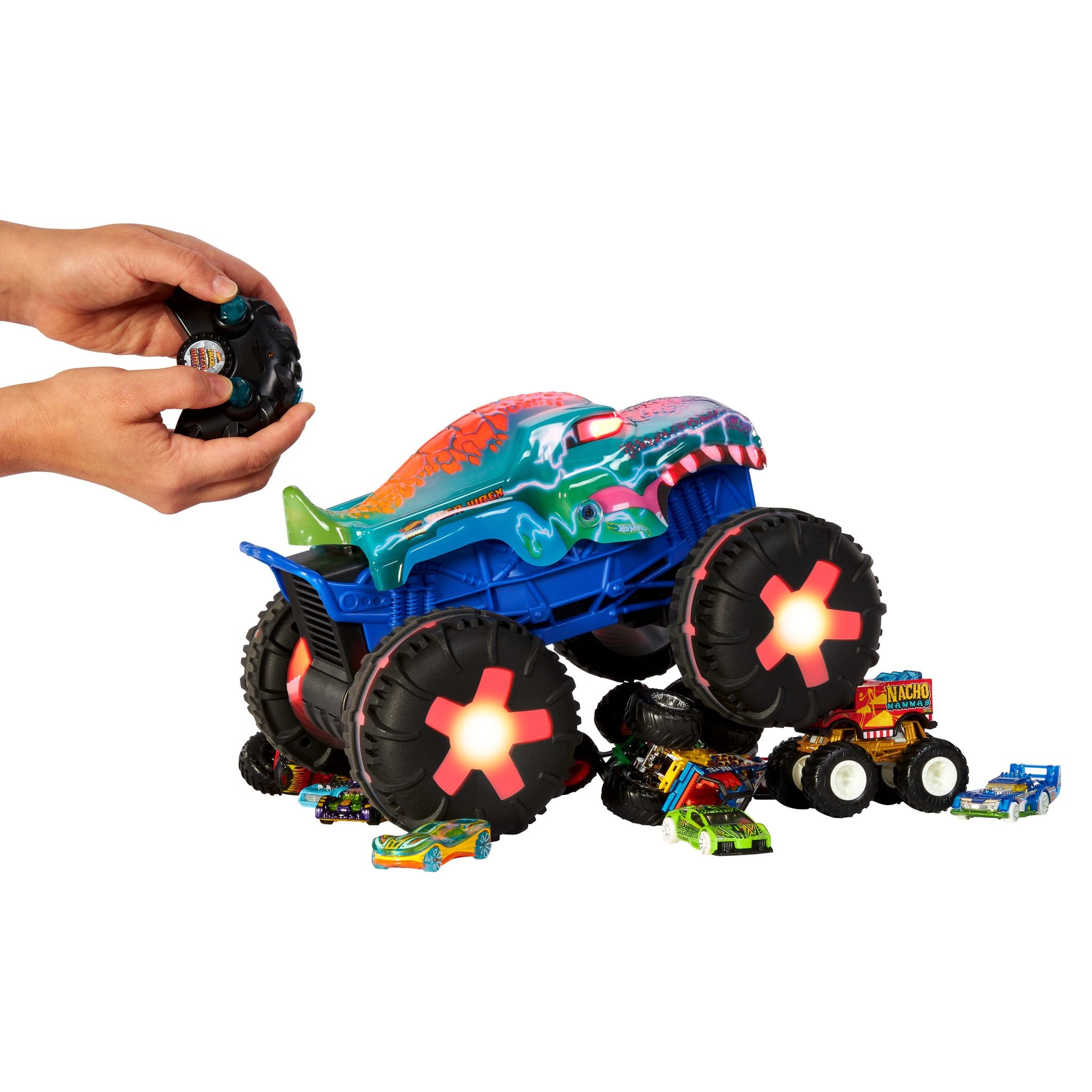 Hot Wheels 1:15 Scale Mega Wrex Alive Remote - Control Monster Truck: 3 Play Modes for Kids