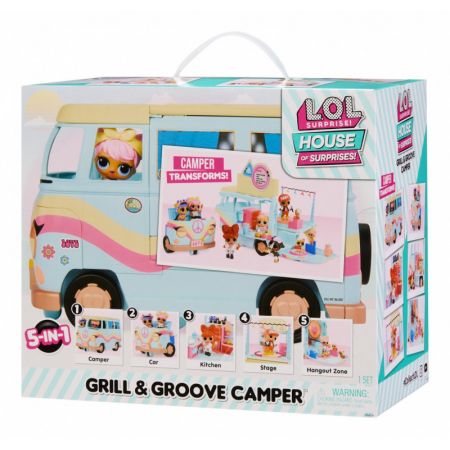 L.O.L. Surprise! 5-in-1 Grill & Groove Transforming Camper Playset