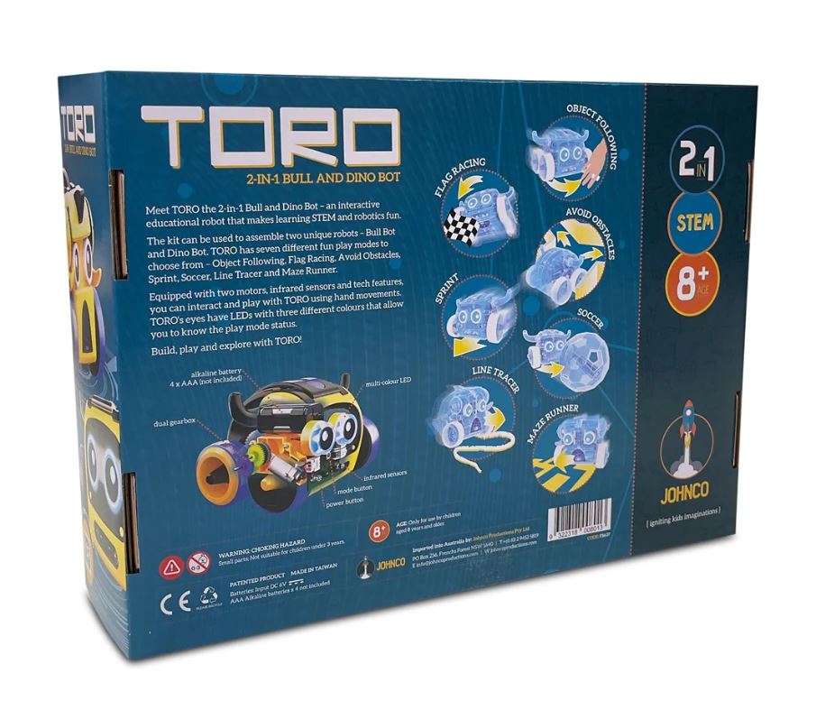 Hot Sale! Johnco Toro 2-in-1 Interactive Educational Bull & Dinosaur Robot for Kids