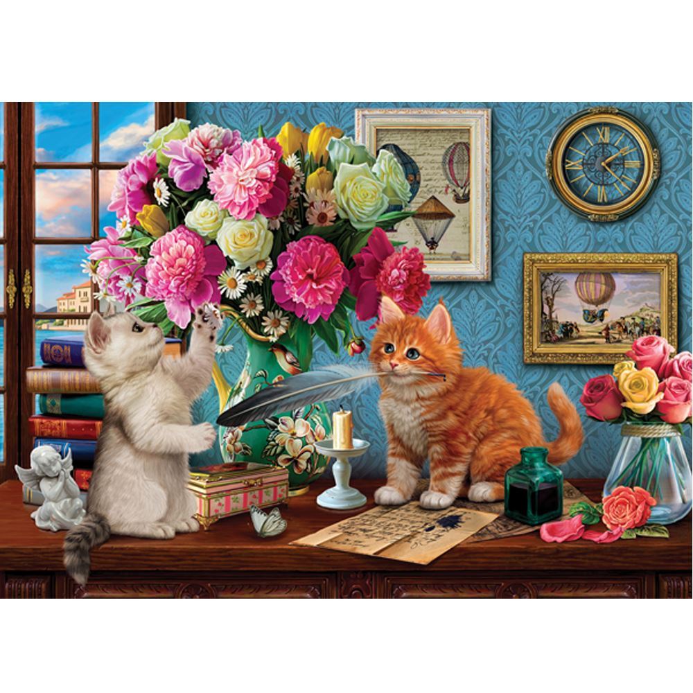 Window Wonderland S2: 1000-Piece Jigsaw Puzzle - Petals & Paws, Hot Collectible