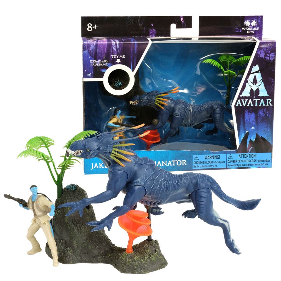 Hot! Disney Avatar Medium Deluxe Figure Set: Thanator & Jake Sully