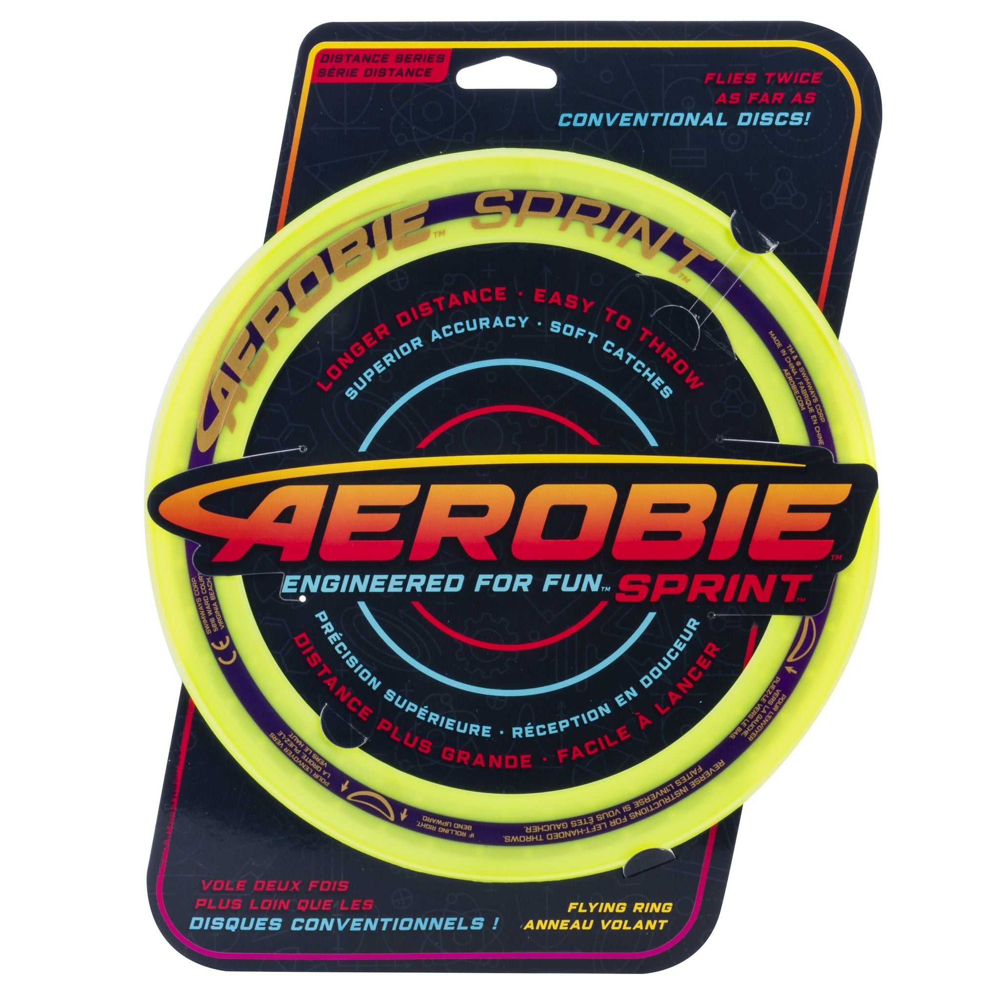 Get the Aerobie 10-Inch Sprint Flying Ring in Bright Yellow for Longer Flights!