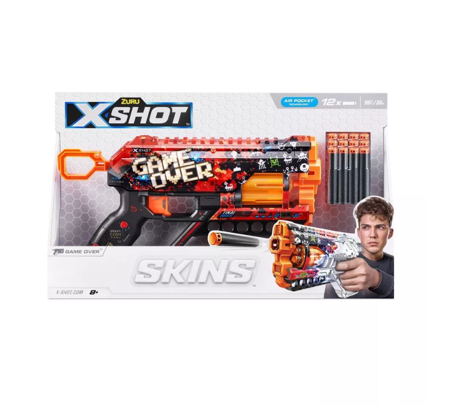 ZURU X Shot Skins Griefer Blaster: 6 Unique Skins for 27m Range Battle