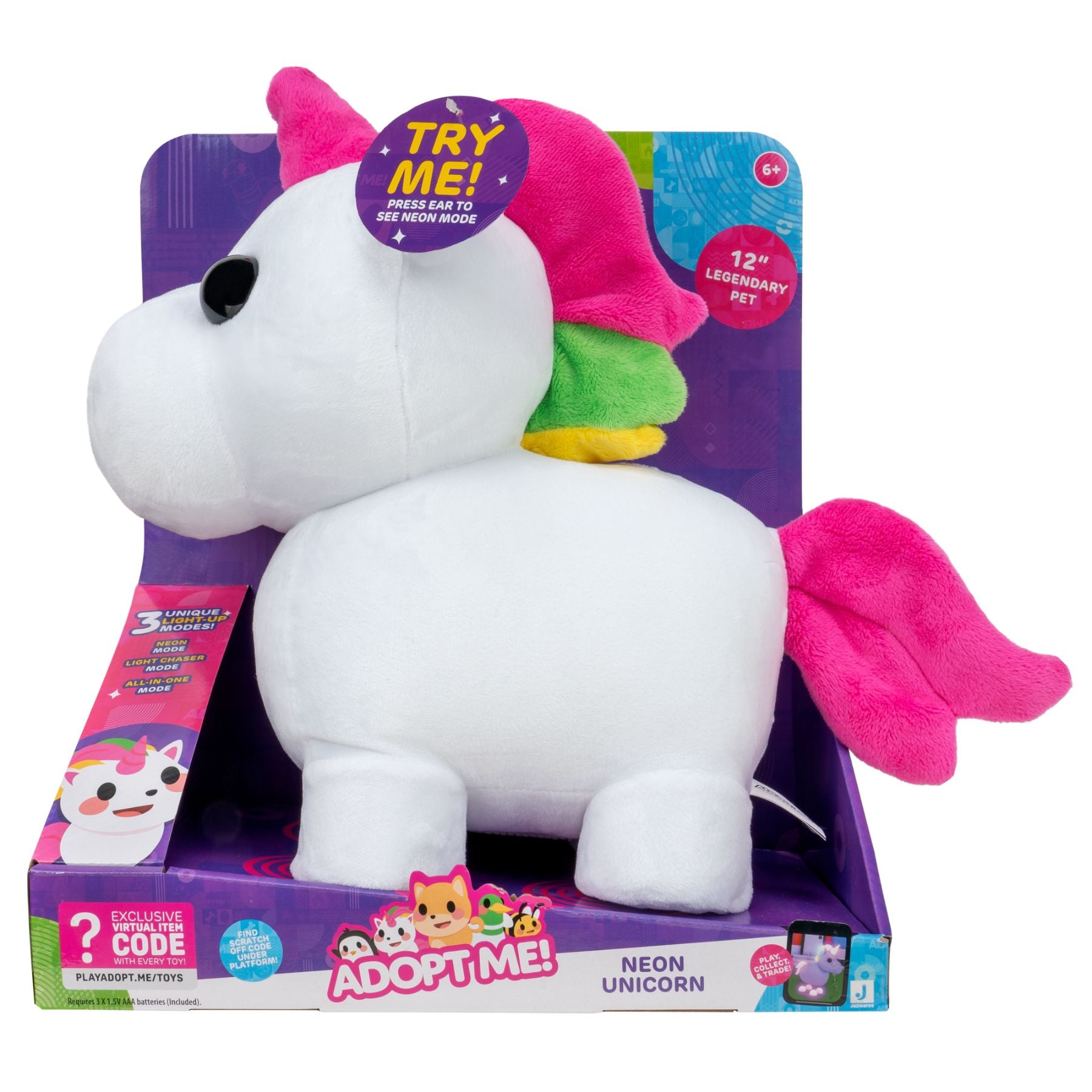 Limited-Time Offer! Adopt Me Collectible Neon Unicorn 12-Inch Feature Plush Toy