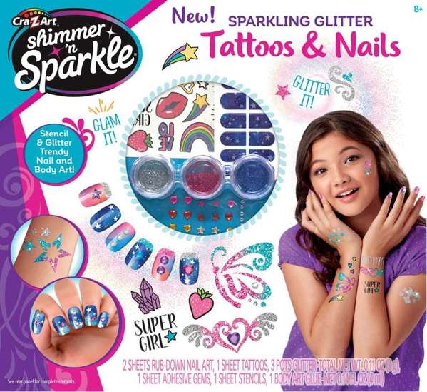 Hot Deal! Cra-Z-Art Glittery Tattoo and Nail Art Set for Fashion - Loving Kids