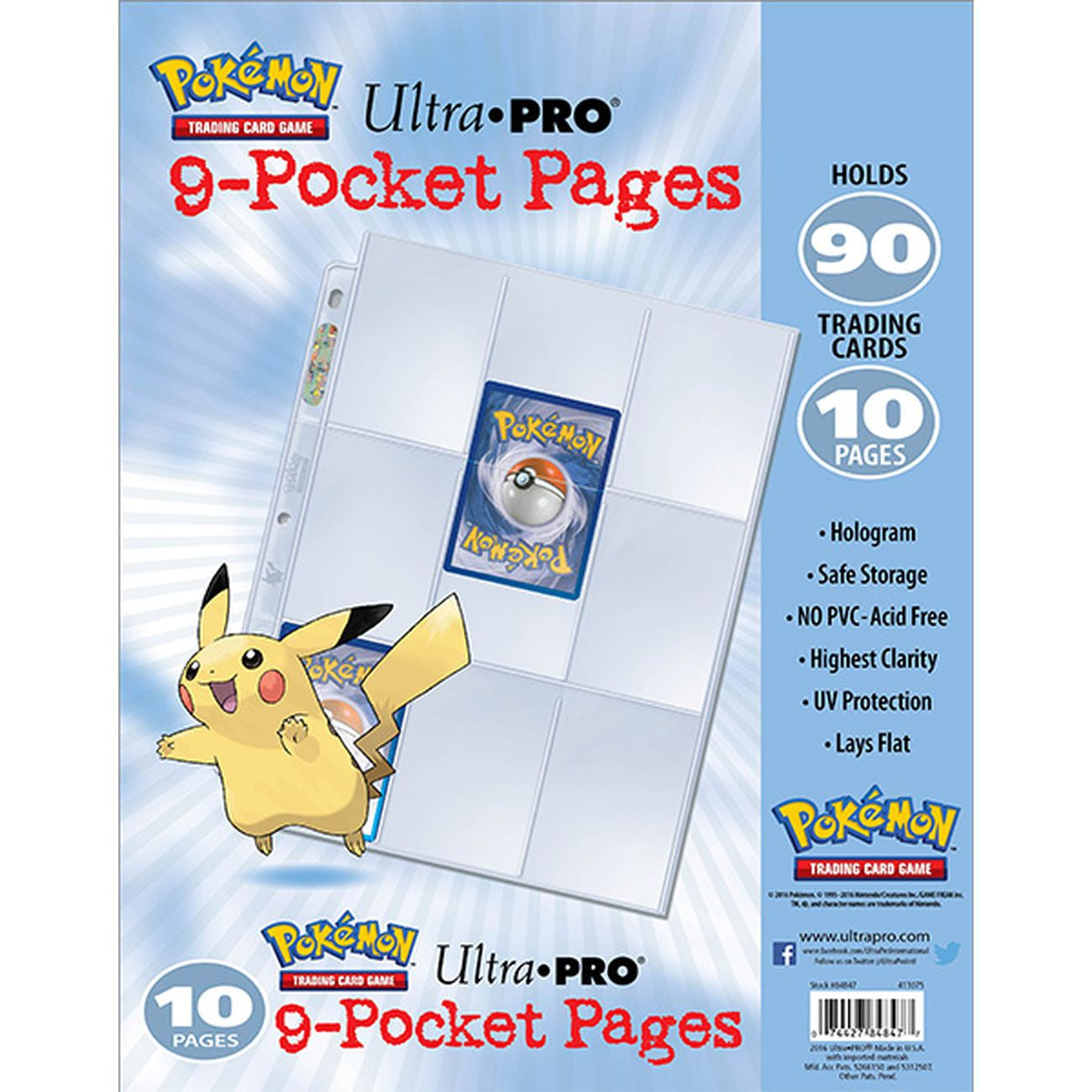 Ultra Pro 10-Pack of 9-Pocket Pokemon Trading Card Pages - Awesome Deal