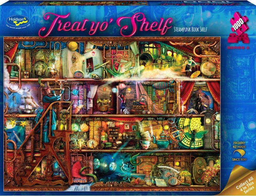 Hot Deal! Treat Yo'Shelf S2 1000-Piece Steampunk Book Shelf Jigsaw Puzzle