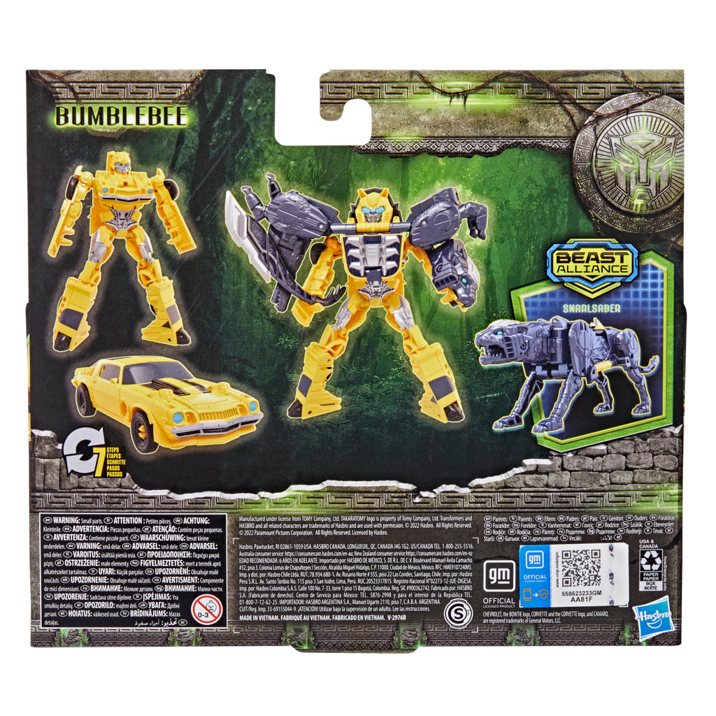 Hot Deal! Transformers Rise of the Beasts Beast Combiner 2 - Pack: Bumblebee and Snarlsaber Toys