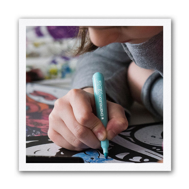 14-Piece Chameleon Kidz Art Portfolio Kit with Blendable Markers