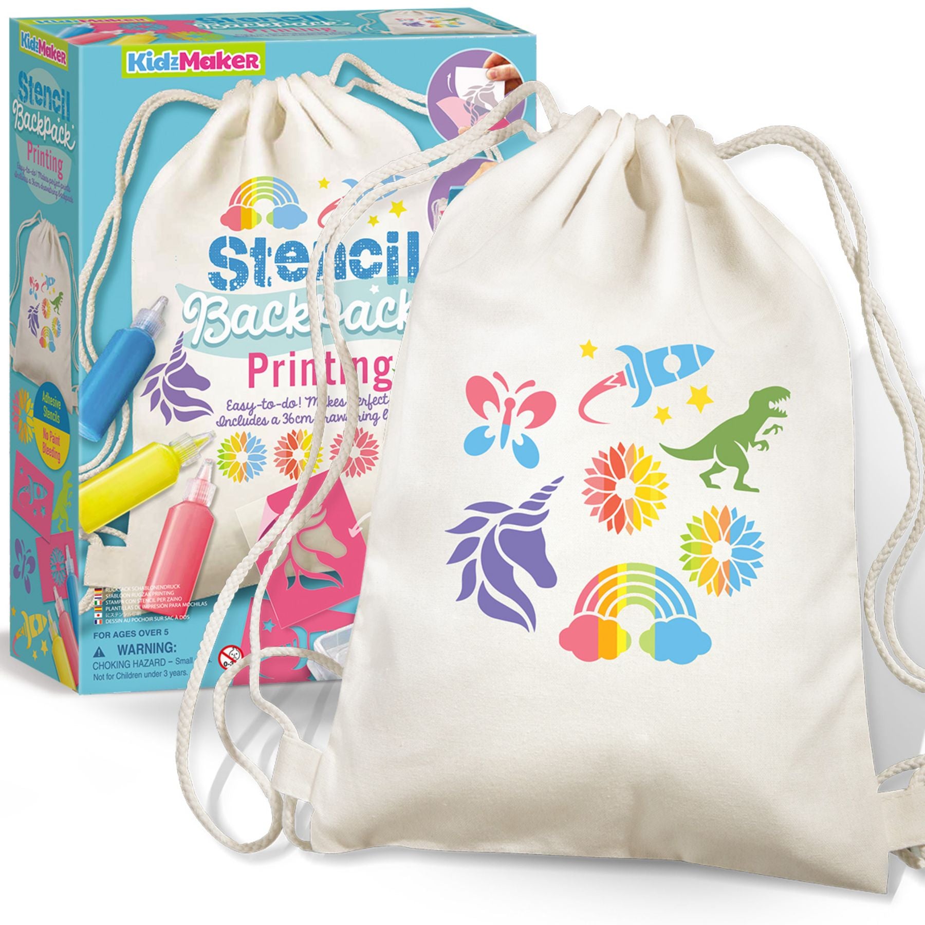 Hot Sale! 4M Backpack Stencil Printing Set for Creative Printing on Backpacks