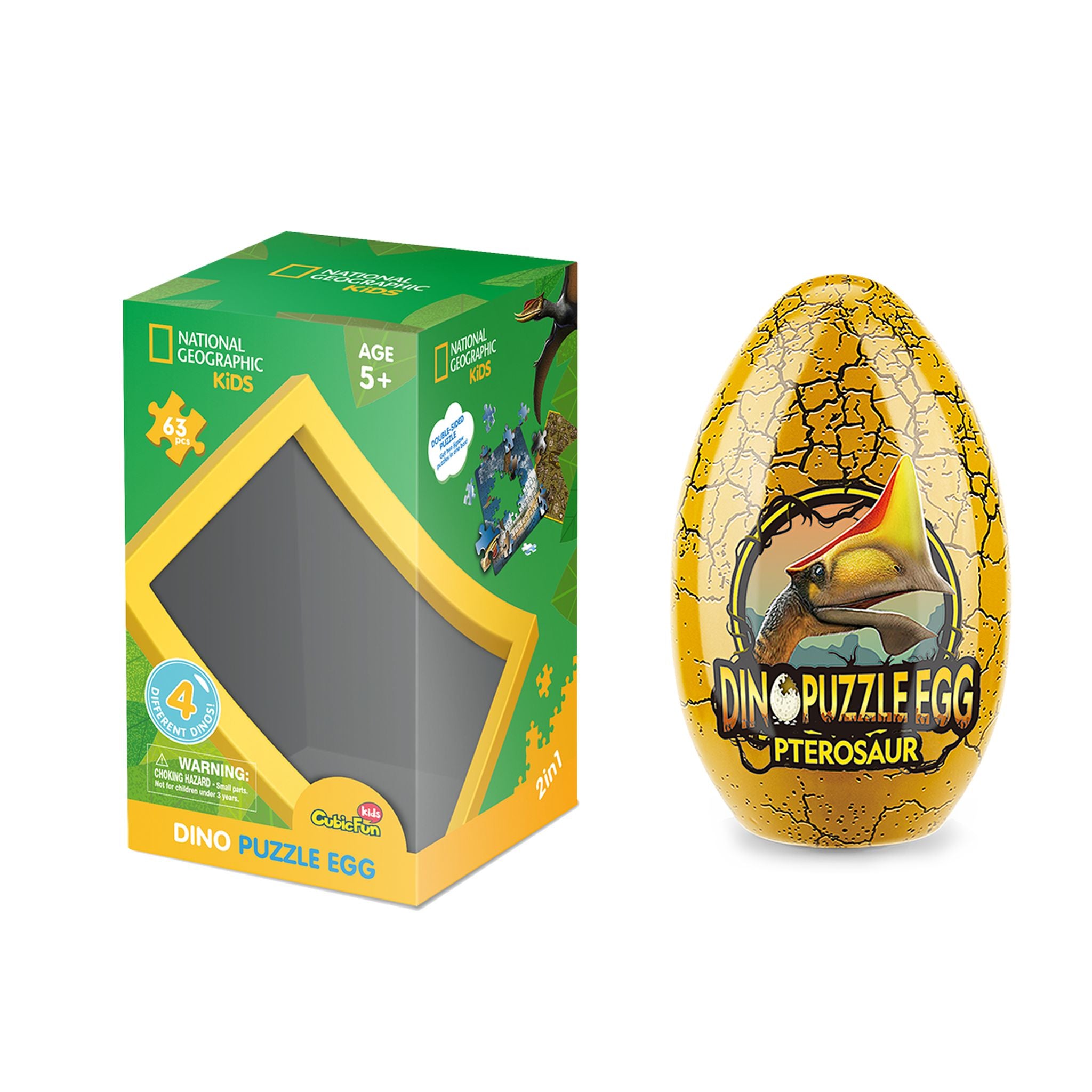 Amazing National Geographic 63-Piece Dinosaur Puzzle in Egg - Pterosaur for Kids