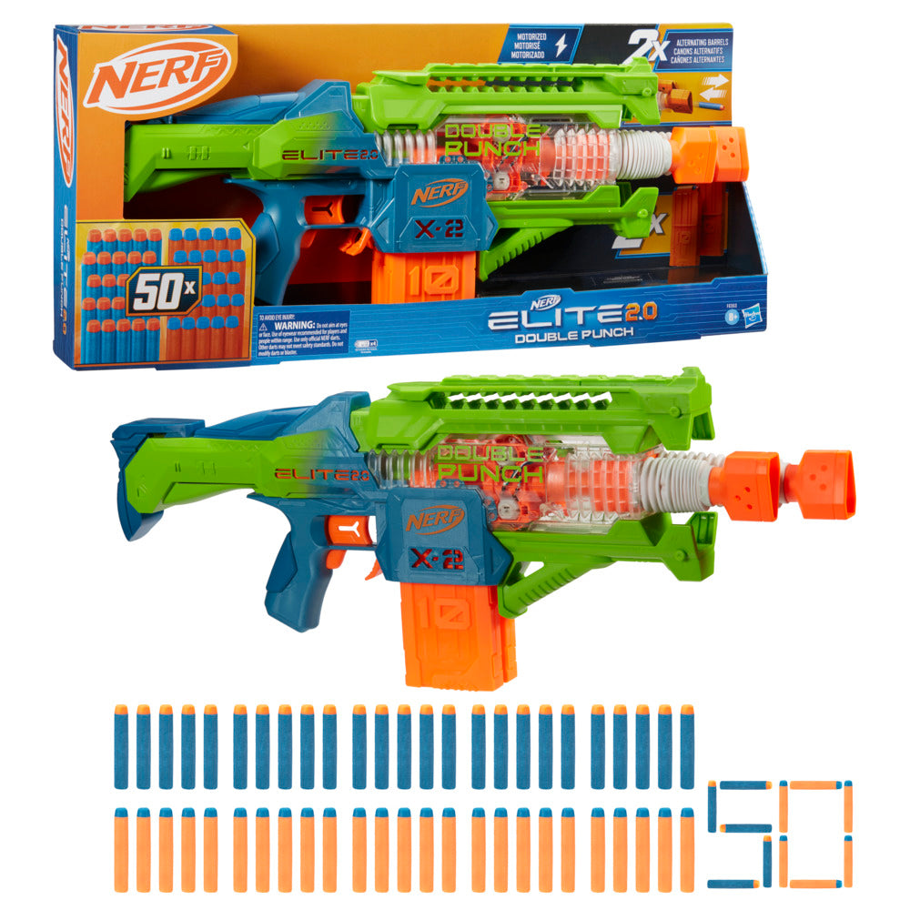 Hot Deal! Nerf Elite 2.0 Double Punch Motorized Dart Blaster for Exciting Kids' Play