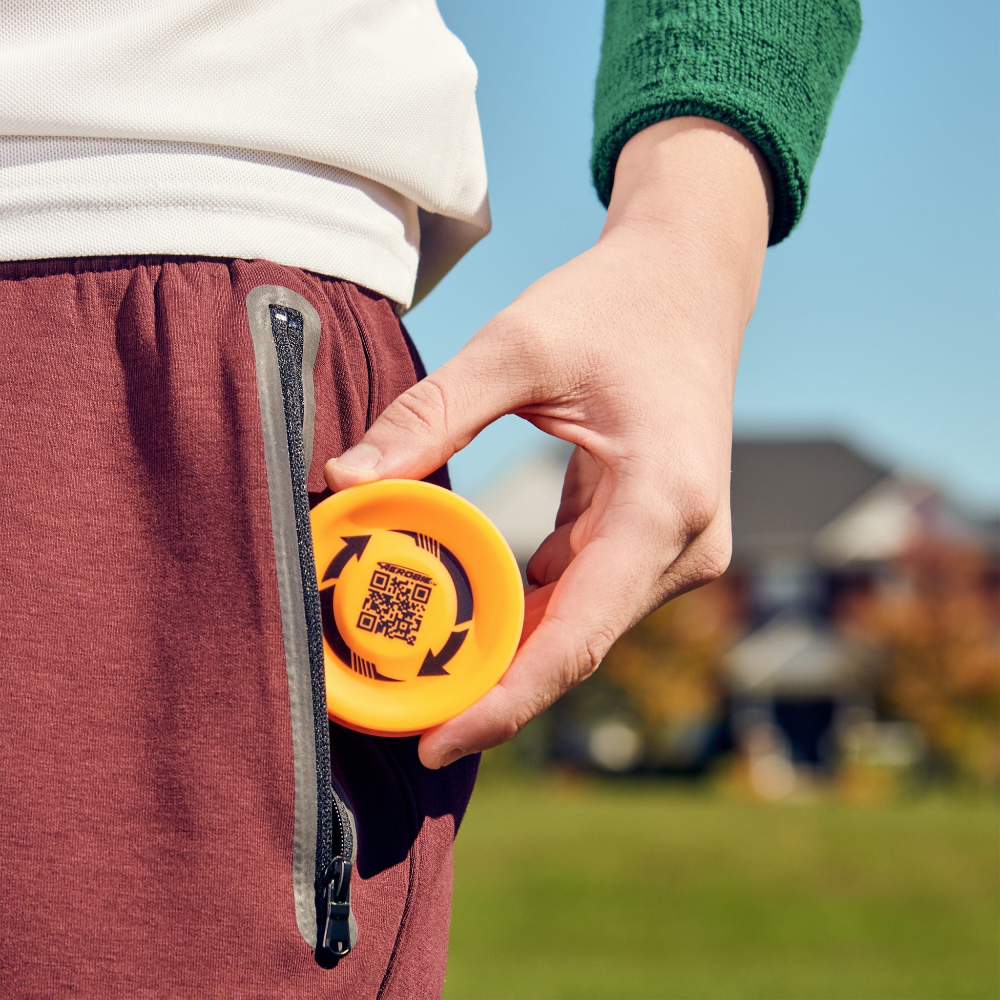 Orange Red Miniature Aerobie Pro Lite Throwing Disc - Ideal for Outdoor Fun and Great Deals