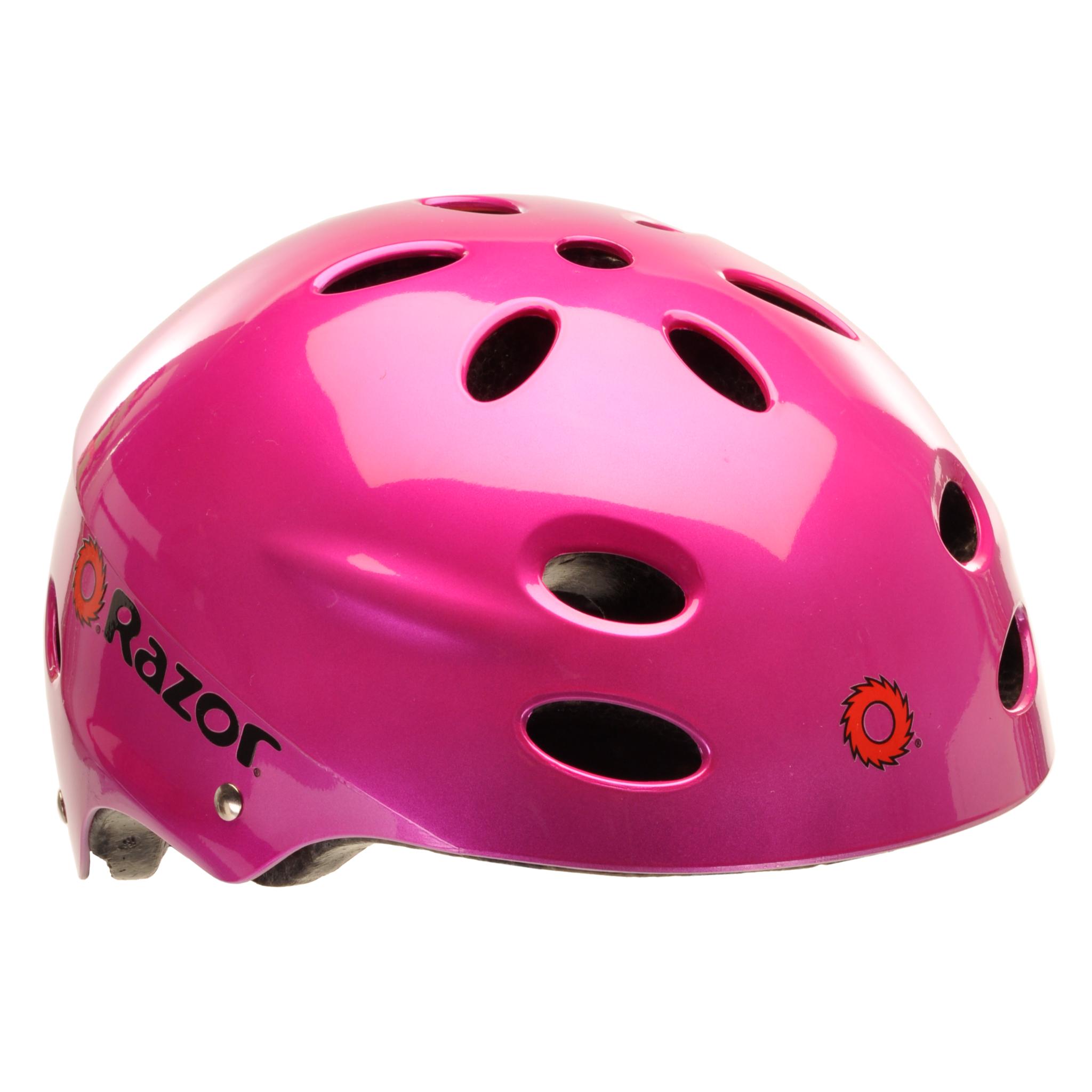Razor Youth Glossy Magenta Helmet for Biking and Skating