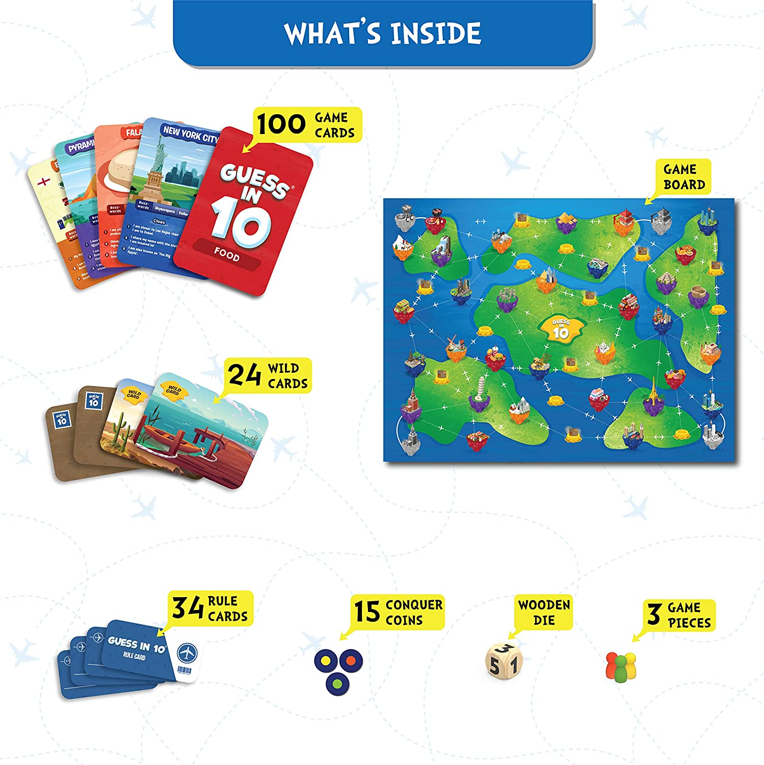 Skillmatics World - Themed Guess In 10 Board Game for Global Fun
